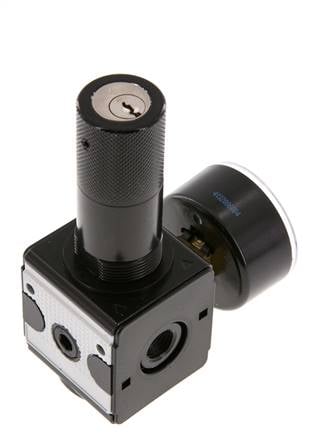 Régulateur de pression de précision G1/4'' 2100l/min 0.2-6.0bar/3-87psi Verrouillage du cylindre en fonte de zinc Multifix 1