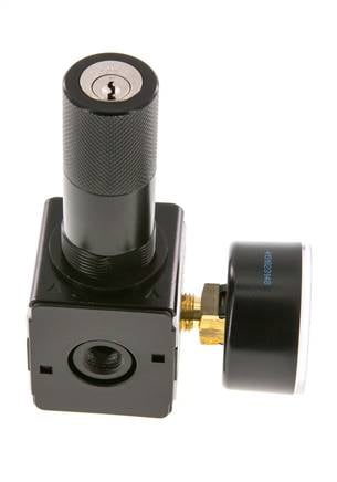 Régulateur de pression de précision G1/4'' 2100l/min 0.1-3.0bar/1-44psi Verrouillage du cylindre en fonte de zinc Multifix 1