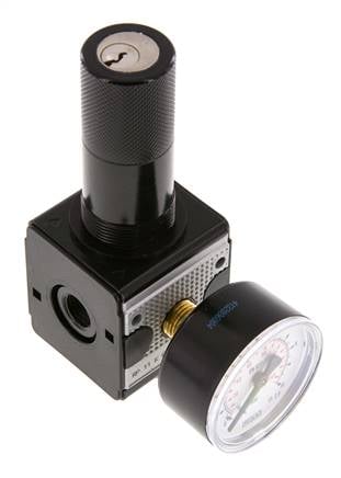 Régulateur de pression de précision G1/4'' 2100l/min 0.2-6.0bar/3-87psi Verrouillage du cylindre en fonte de zinc Multifix 1