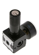 Régulateur de pression G1/4'' 2100l/min 0.2-6.0bar/3-87psi Corps en zinc moulé sous pression Verrouillage du cylindre Multifix 1