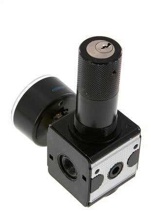 Régulateur de pression G1/4'' 2100l/min 0.2-6.0bar/3-87psi Corps en zinc moulé sous pression Verrouillage du cylindre Multifix 1