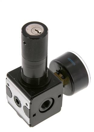 Régulateur de pression G1/4'' 2100l/min 0.1-3.0bar/1-44psi Corps en zinc moulé sous pression Verrouillage du cylindre Multifix 1