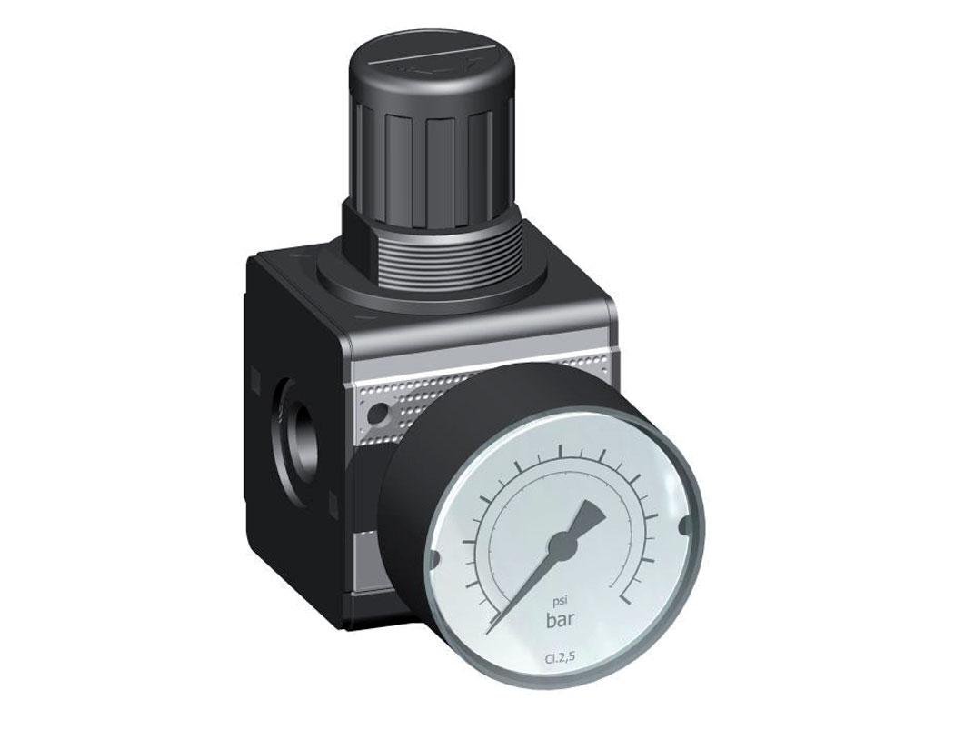 Régulateur de pression G1/4'' 2100l/min 0.1-3.0bar/1-44psi Corps en zinc moulé sous pression Verrouillage du cylindre Multifix 1