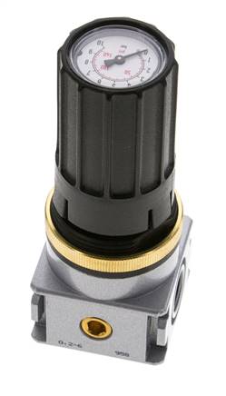 Régulateur de pression pour ensemble collecteur G1/4''&1/8'' 1700l/min 0.2-6.0bar/3-87psi en fonte de zinc Multifix 0