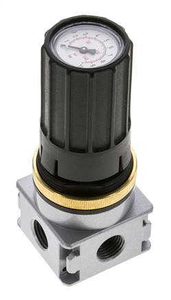 Régulateur de pression pour ensemble collecteur G1/4''&1/8'' 1700l/min 0.2-6.0bar/3-87psi en fonte de zinc Multifix 0