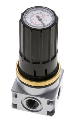 Régulateur de pression pour assemblage de collecteur G1/4''&1/8'' 1700l/min 0.1-3.0bar/1-44psi en fonte de zinc Multifix 0