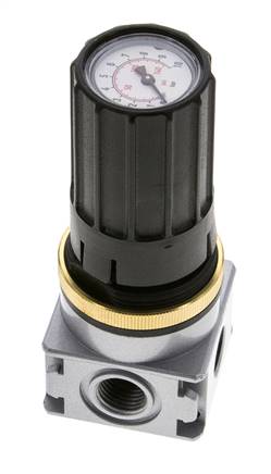 Régulateur de pression pour ensemble collecteur G1/4''&1/8'' 1700l/min 0.2-6.0bar/3-87psi en fonte de zinc Multifix 0