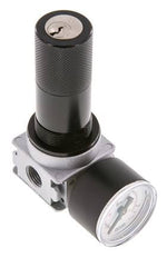 Régulateur de pression G1/4'' 1450l/min 0.5-10.0bar/7-145psi en fonte de zinc avec manomètre de 40 mm et verrouillage du cylindre Multifix 0
