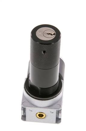 Régulateur de pression G1/4'' 1450l/min 0.1-3.0bar/1-44psi en fonte de zinc avec manomètre de 40 mm et verrouillage du cylindre Multifix 0