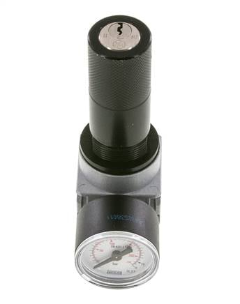 Régulateur de pression G1/4'' 1450l/min 0.5-10.0bar/7-145psi Corps en zinc moulé sous pression Verrou de cylindre E-11 Multifix 0
