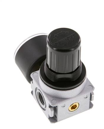 Régulateur de pression G1/4'' 1450l/min 0.5-10.0bar/7-145psi en fonte de zinc avec manomètre de 40 mm Multifix 0