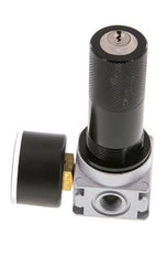 Régulateur de pression G1/4'' 1450l/min 0.1-3.0bar/1-44psi en fonte de zinc avec manomètre de 40 mm et verrouillage du cylindre Multifix 0