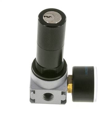 Régulateur de pression G1/4'' 1450l/min 0.5-10.0bar/7-145psi Corps en zinc moulé sous pression Verrou de cylindre E-11 Multifix 0