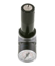 Régulateur de pression G1/4'' 1450l/min 0.2-6.0bar/3-87psi en fonte de zinc avec manomètre de 40 mm et verrouillage du cylindre Multifix 0