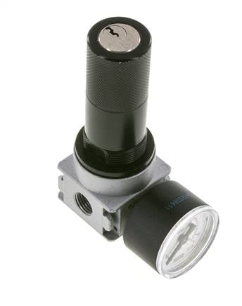 Régulateur de pression G1/4'' 1450l/min 0.5-10.0bar/7-145psi Corps en zinc moulé sous pression Verrou de cylindre E-11 Multifix 0