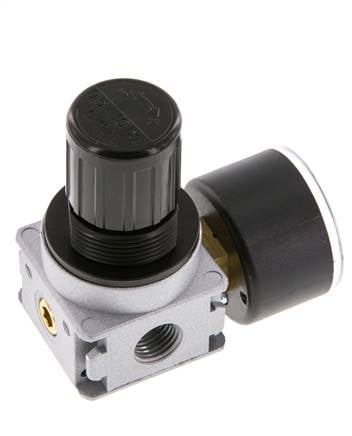 Régulateur de pression G1/4'' 1450l/min 0.5-10.0bar/7-145psi en fonte de zinc avec manomètre de 40 mm Multifix 0