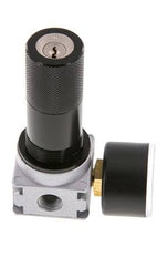 Régulateur de pression G1/4'' 1450l/min 0.1-3.0bar/1-44psi en fonte de zinc avec manomètre de 40 mm et verrouillage du cylindre Multifix 0