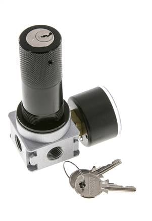 Régulateur de pression pour assemblage de collecteur G1/4'' 1450l/min 0.1-3.0bar/1-44psi en fonte de zinc 40 mm Manomètre Multifix 1