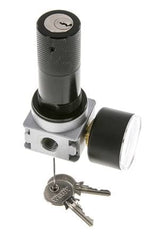 Régulateur de pression pour assemblage de collecteur G1/4'' 1450l/min 0.1-3.0bar/1-44psi en fonte de zinc 40 mm Manomètre Multifix 1