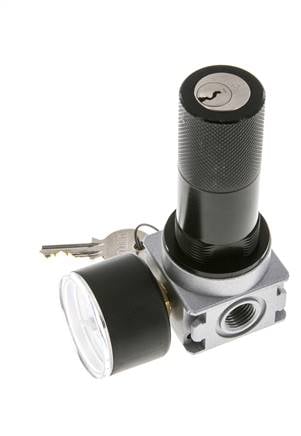 Régulateur de pression pour assemblage de collecteur G1/4'' 1450l/min 0.1-3.0bar/1-44psi en fonte de zinc 40 mm Manomètre Multifix 1