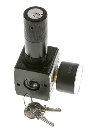 Régulateur de pression pour assemblage de collecteur G1/4'' 2250l/min 0.5-10.0bar/7-145psi en fonte de zinc 40 mm Manomètre Multifix 1