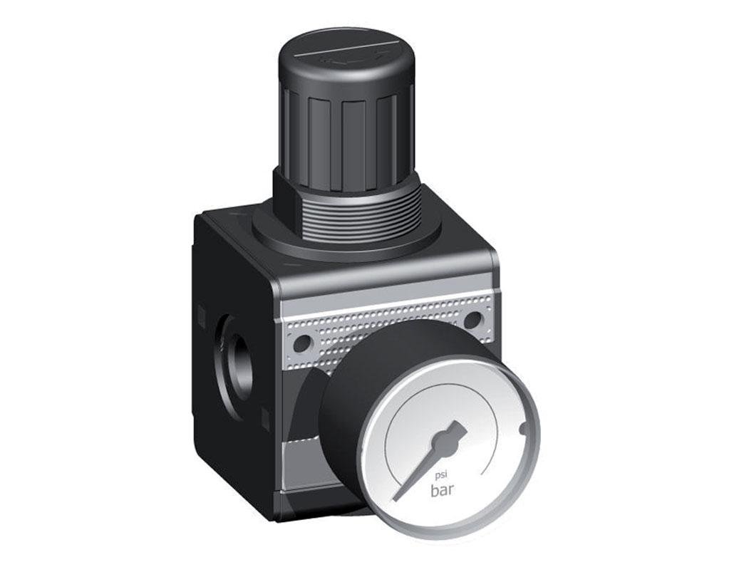 Régulateur de pression pour assemblage de collecteur G1/4'' 2250l/min 0.5-10.0bar/7-145psi en fonte de zinc 40 mm Manomètre Multifix 1
