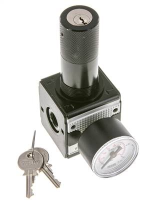 Régulateur de pression pour assemblage de collecteur G1/4'' 2250l/min 0.5-16.0bar/7-232psi en fonte de zinc 40 mm Manomètre Multifix 1