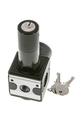 Régulateur de pression pour assemblage de collecteur G1/4'' 2250l/min 0.5-10.0bar/7-145psi en fonte de zinc 40 mm Manomètre Multifix 1