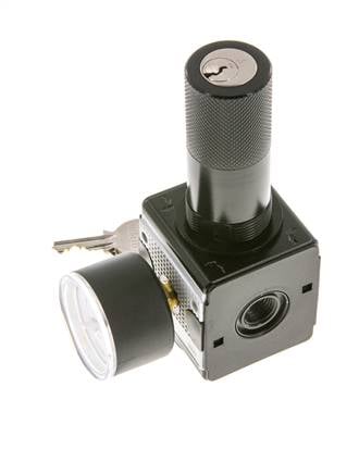 Régulateur de pression pour assemblage de collecteur G1/4'' 2250l/min 0.5-16.0bar/7-232psi en fonte de zinc 40 mm Manomètre Multifix 1