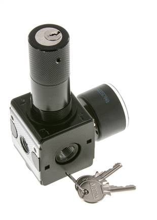 Régulateur de pression pour assemblage de collecteur G1/4'' 2250l/min 0.5-10.0bar/7-145psi en fonte de zinc 40 mm Manomètre Multifix 1