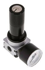 Régulateur de pression G1/4'' 600l/min 0.1-3.0bar/1-44psi Manomètre 40 mm Serrure à cylindre Multifix 0