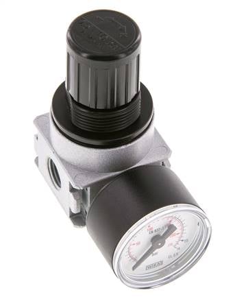 Régulateur de pression G1/4'' 600l/min 0.5-10.0bar/7-145psi Manomètre 40 mm Multifix 0