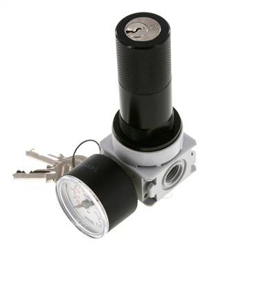Regulateur de pression G1/4'' 700l/min 0.2-6.0bar/3-87psi Manometre 40 mm Cylinder Lock Multifix 0
