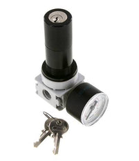 Régulateur de pression G1/4'' 700l/min 0.1-3.0bar/1-44psi Manomètre 40 mm Serrure à cylindre Multifix 0