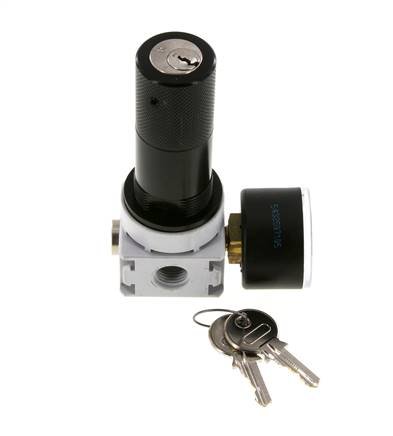 Regulateur de pression G1/4'' 700l/min 0.2-6.0bar/3-87psi Manometre 40 mm Cylinder Lock Multifix 0