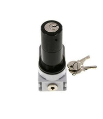 Régulateur de pression G1/4'' 700l/min 0.1-3.0bar/1-44psi Manomètre 40 mm Serrure à cylindre Multifix 0