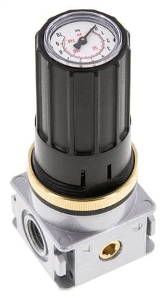 Régulateur de pression G1/4'' 1450l/min 0.2-6.0bar/3-87psi Bouton en fonte de zinc avec manomètre Multifix 0