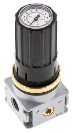 Régulateur de pression G1/4'' 1450l/min 0.2-6.0bar/3-87psi Bouton en fonte de zinc avec manomètre Multifix 0