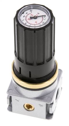 Régulateur de pression G1/4'' 1450l/min 0.2-6.0bar/3-87psi Bouton en fonte de zinc avec manomètre Multifix 0