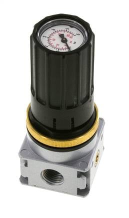 Régulateur de pression G1/4'' 1450l/min 0.1-3.0bar/1-44psi Bouton en fonte de zinc avec manomètre Multifix 0