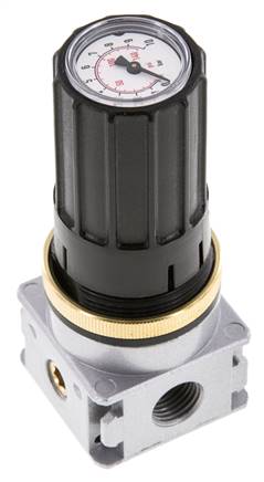 Régulateur de pression G1/4'' 1450l/min 0.2-6.0bar/3-87psi Bouton en fonte de zinc avec manomètre Multifix 0