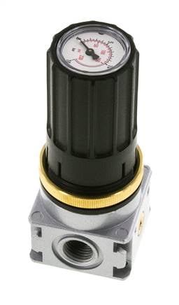 Régulateur de pression G1/4'' 1450l/min 0.5-10.0bar/7-145psi Bouton en fonte de zinc avec manomètre Multifix 0