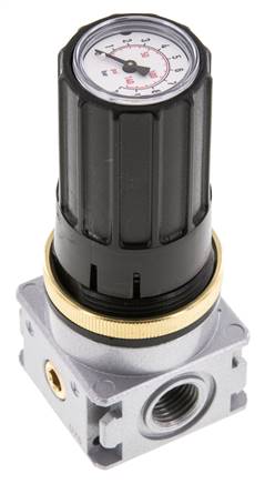 Régulateur de pression G1/4'' 1450l/min 0.2-6.0bar/3-87psi Bouton en fonte de zinc avec manomètre Multifix 0