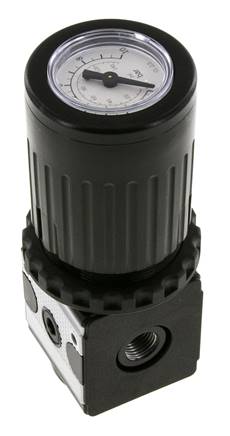 Régulateur de pression G1/4'' 2100l/min 0.2-6.0bar/3-87psi Bouton en fonte de zinc avec manomètre Multifix 1