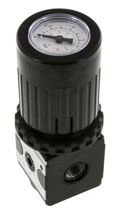 Régulateur de pression G1/4'' 2100l/min 0.2-6.0bar/3-87psi Bouton en fonte de zinc avec manomètre Multifix 1