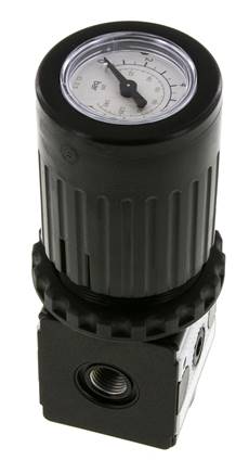 Régulateur de pression G1/4'' 2100l/min 0.2-6.0bar/3-87psi Bouton en fonte de zinc avec manomètre Multifix 1