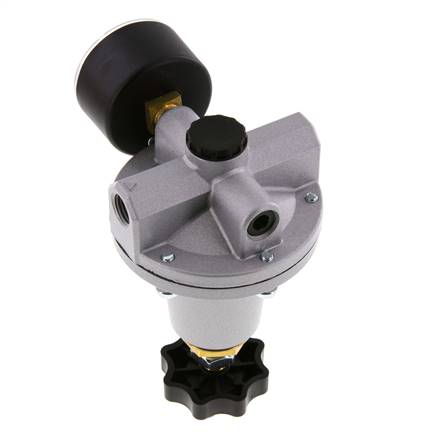 Régulateur de pression de précision G1/4'' 550l/min 0.2-6.0bar/3-87psi en fonte de zinc standard 3