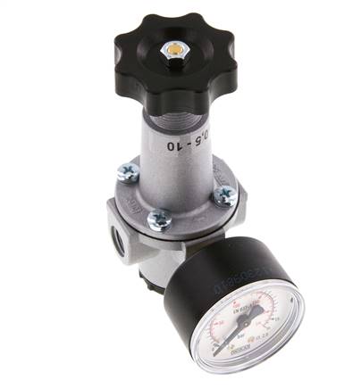 Régulateur de pression G1/4'' 1000l/min 0.2-6.0bar/3-87psi en fonte de zinc standard 1