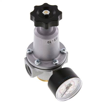 Régulateur de pression G1/2'' 2100l/min 0.5-10.0bar/7-145psi en fonte de zinc Standard 2