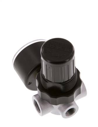 Régulateur de pression G1/4'' 450l/min 0.1-3.5bar/1-51psi en fonte de zinc standard 0